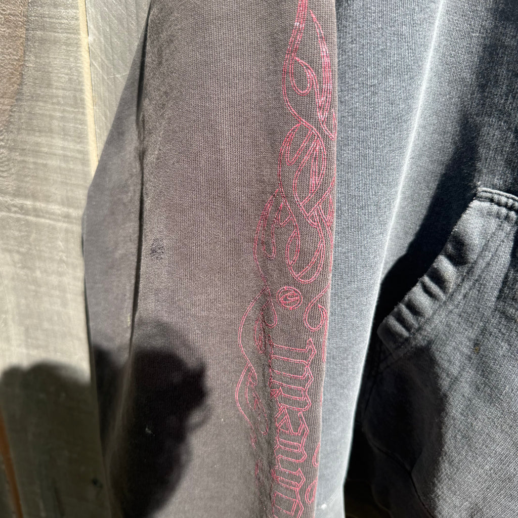 O'Neil 2 tone grey & black hoodie with flame sleeve hits