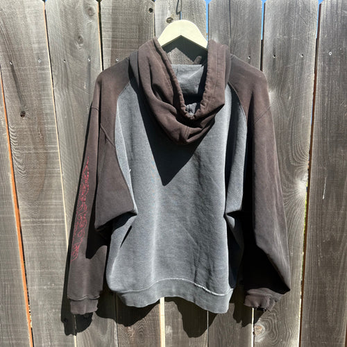 O'Neil 2 tone grey & black hoodie with flame sleeve hits